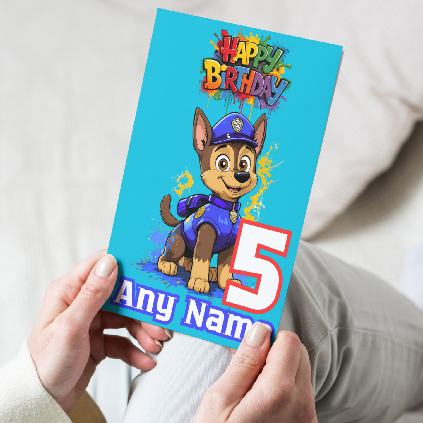 Personalised Birthday Card with Brave Puppy Team
