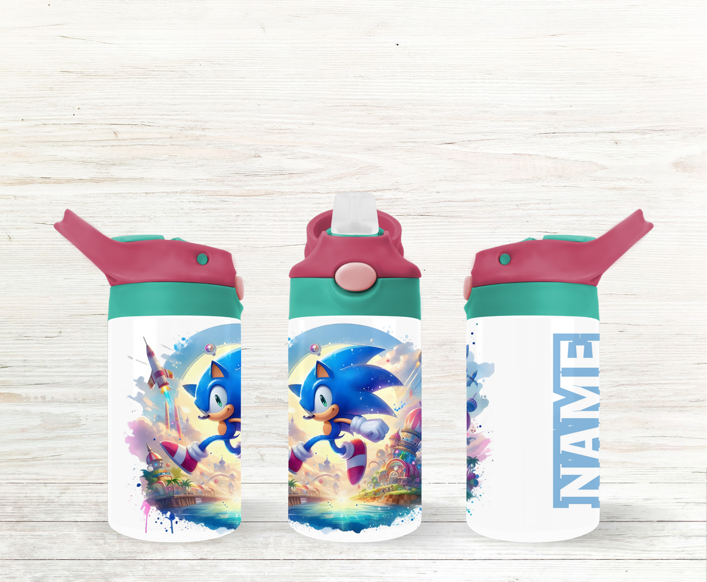 Sonic the Hedgehog Stainless Steel Flip-Top Bottle β 12oz Kids Tumbler-Water Bottle
