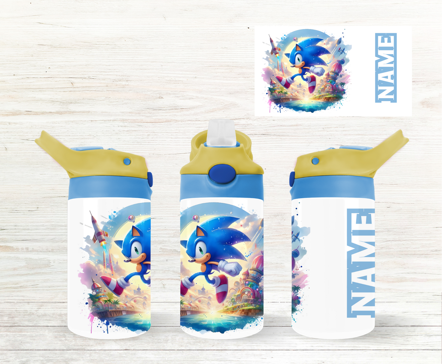 Sonic the Hedgehog Stainless Steel Flip-Top Bottle β 12oz Kids Tumbler-Water Bottle