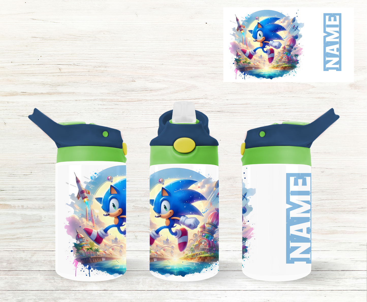 Sonic the Hedgehog Stainless Steel Flip-Top Bottle β 12oz Kids Tumbler-Water Bottle