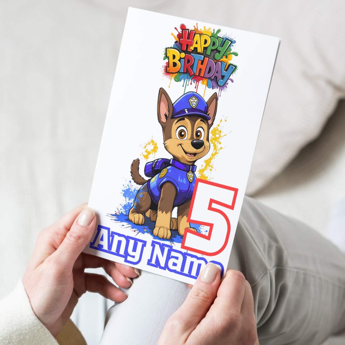 Personalised Birthday Card with Brave Puppy Team