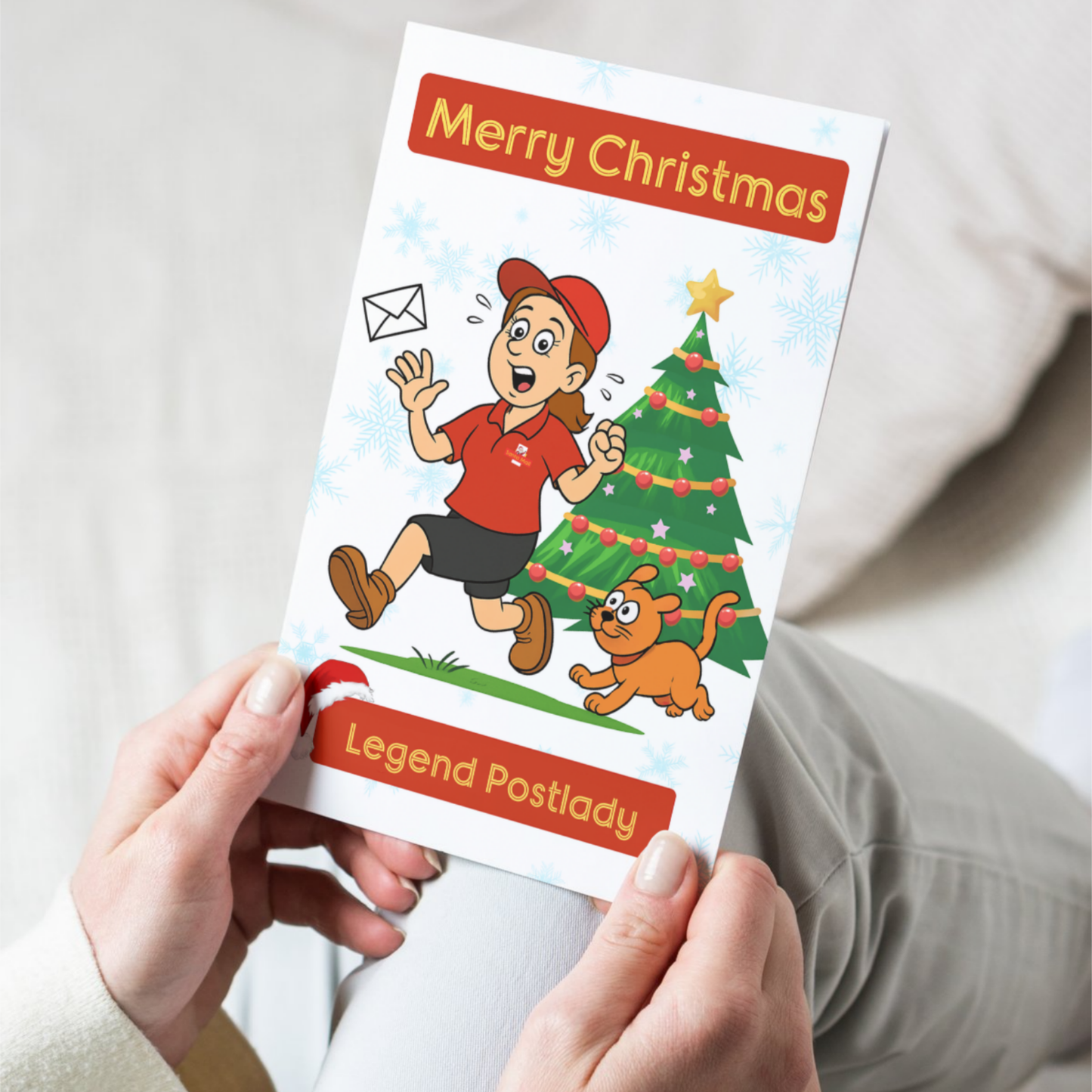 Funny Postman Christmas Card - Royal Mail UK - Xmas Greeting