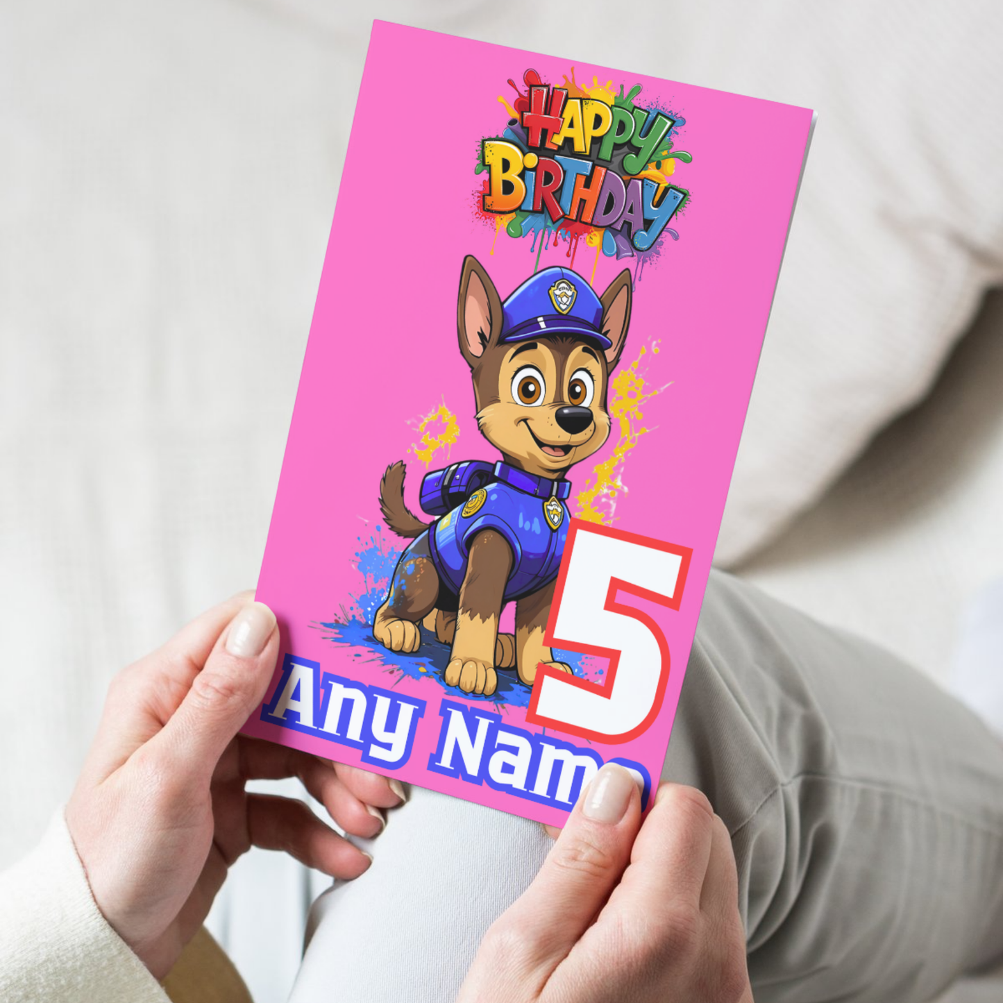 Personalised Birthday Card with Brave Puppy Team