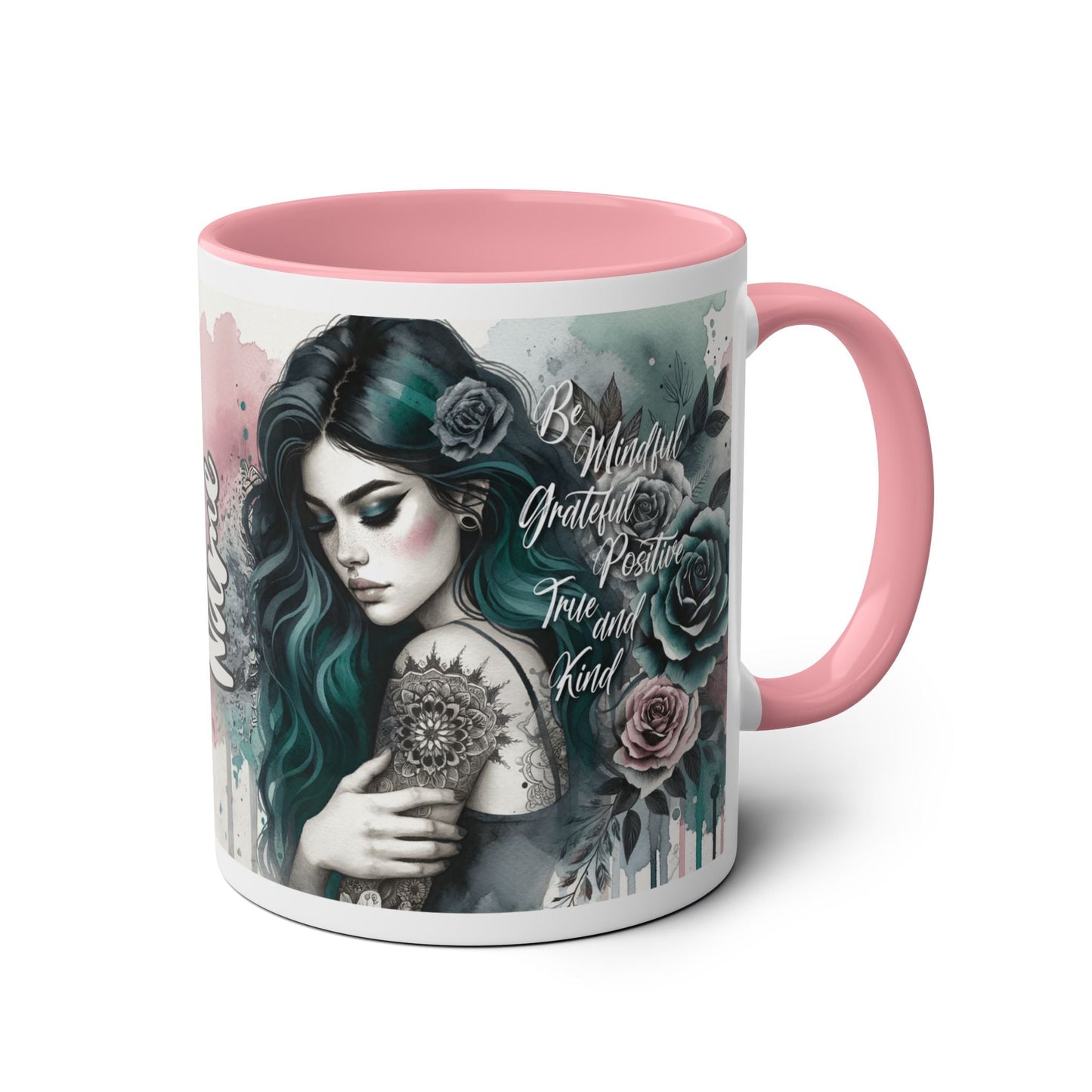 Mindful Inspiration Two-Tone Coffee Mug - 11oz, Motivational Gift for Coffee Lovers