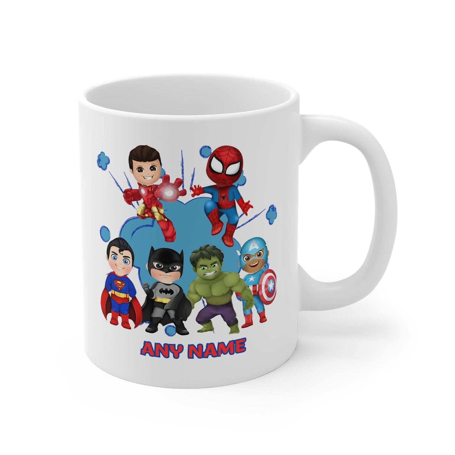 Personalized Superhero Mug - 11oz Fun Coffee Cup for Kids