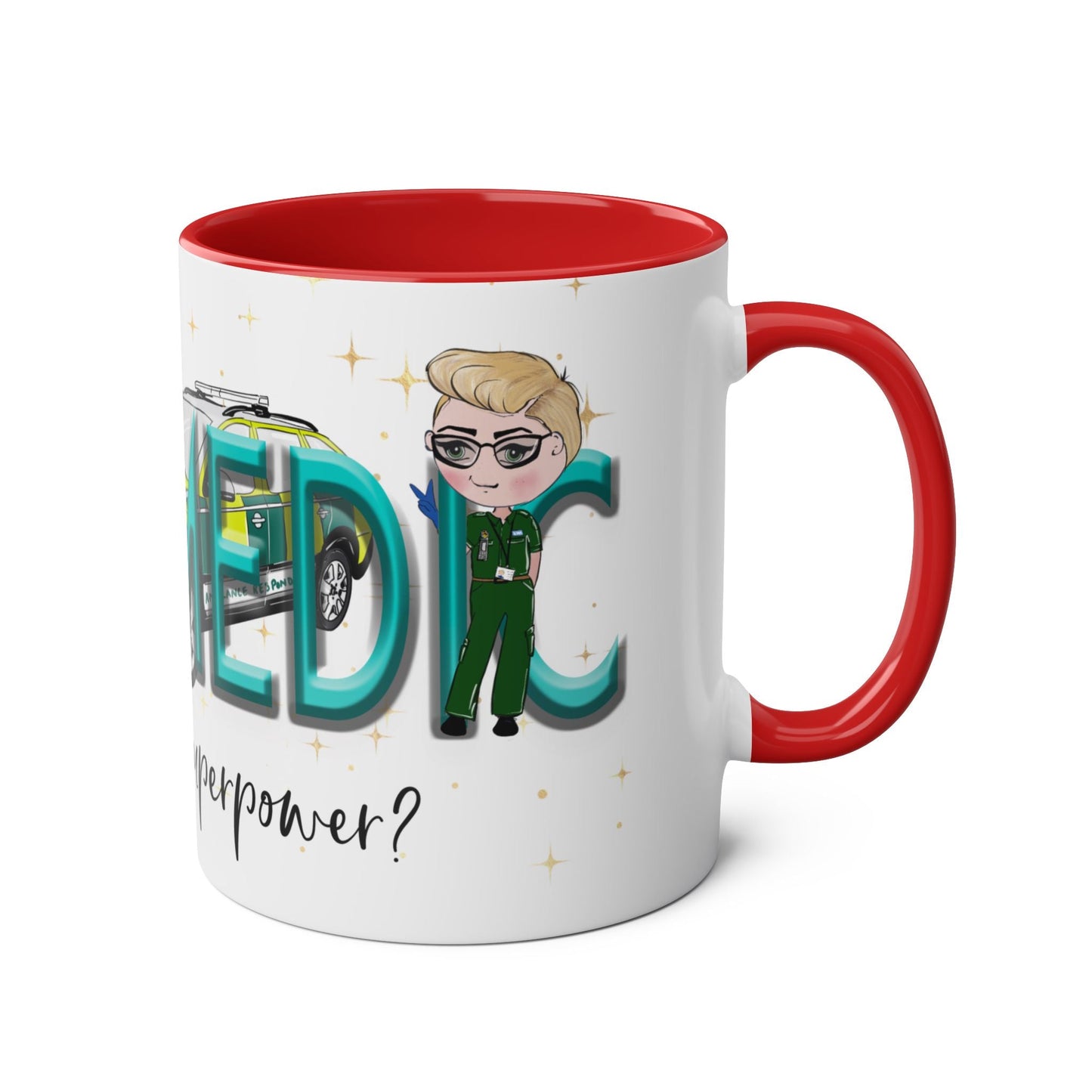 Two-Tone Coffee Mug - I'm a PARAMEDIC, What's Your Superpower?