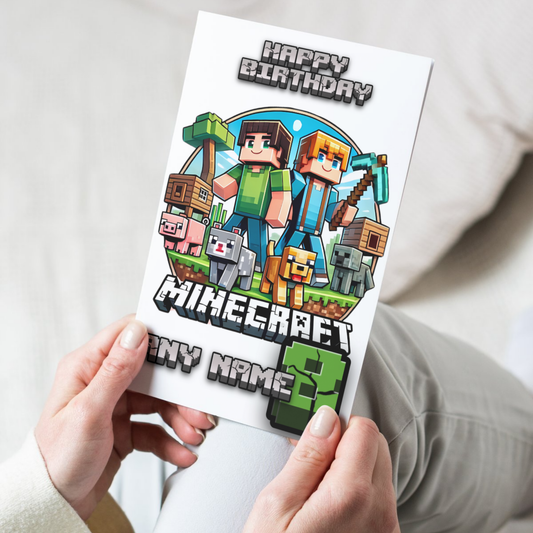Gaming MINE Themed Birthday Card Craft – Perfect Birthday Card for Video Game Lovers
