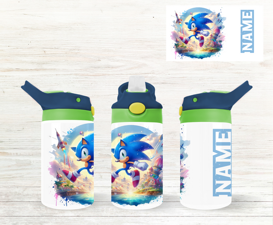 Sonic the Hedgehog Stainless Steel Flip-Top Bottle – 12oz Kids Tumbler-Water Bottle