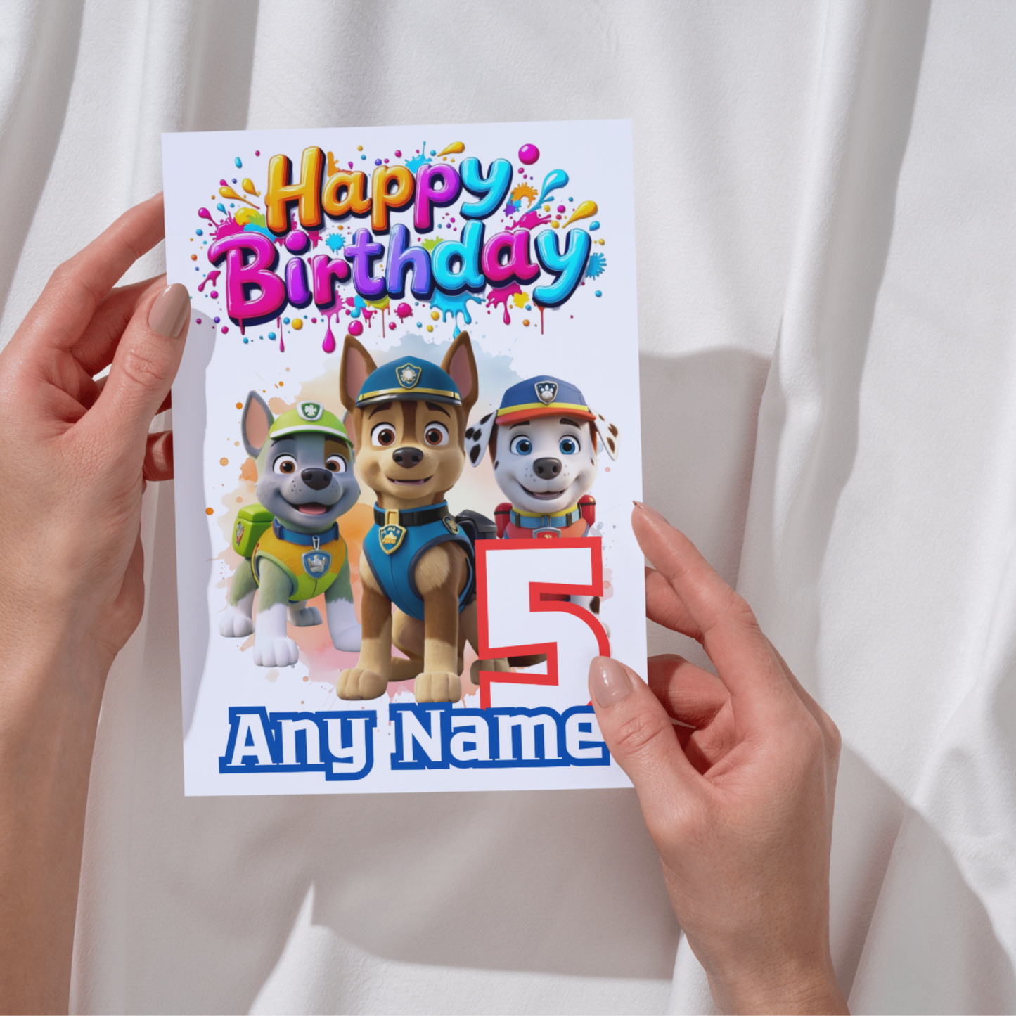Customised Puppy Hero Birthday Card – A5 Kids Card with Name & Age – Fun Adventure Theme – Greeting Card with Envelope