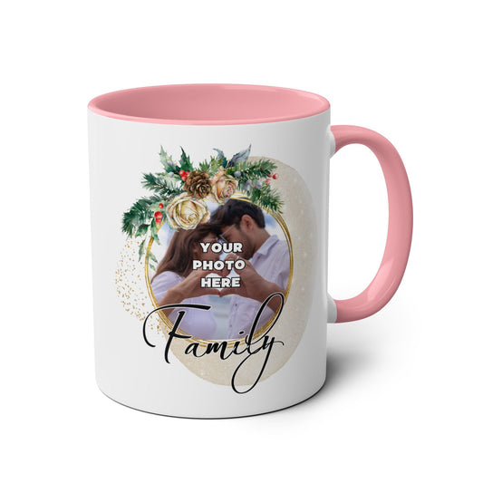 Our First Christmas as a Family Two-Tone Coffee Mug - 11oz Holiday Gift