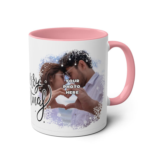 Personalised Two-Tone Christmas Coffee Mug - 11oz, Custom Photo Mug