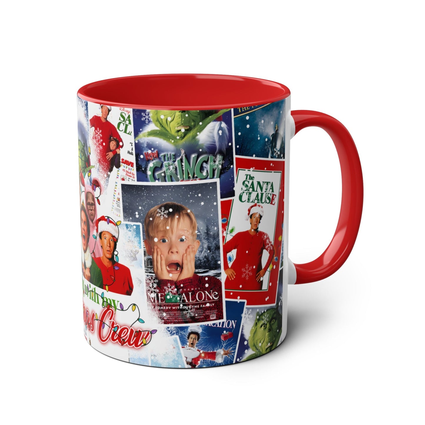 Festive Two-Tone Coffee Mug - 'Chilling with my Christmas Crew' - 11oz