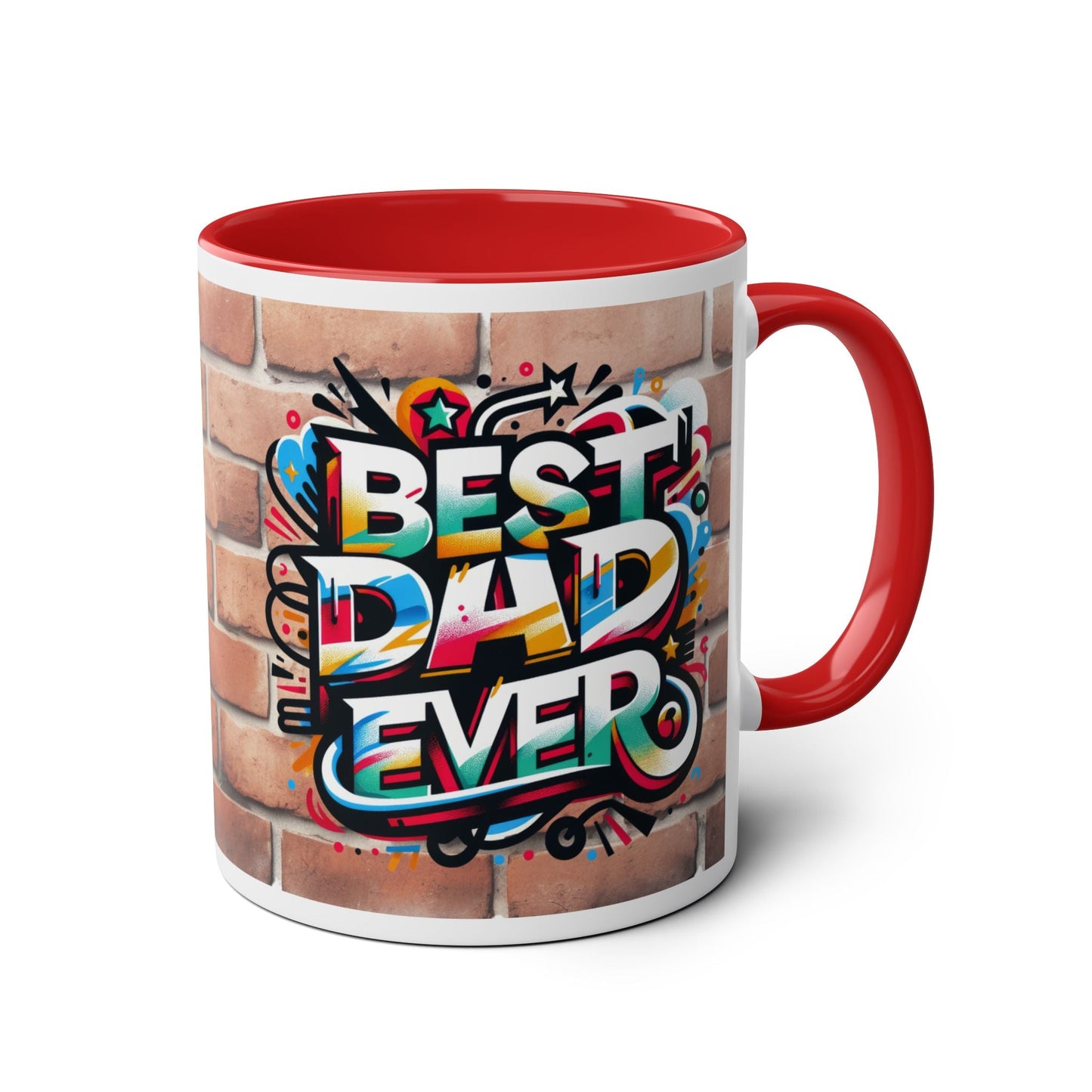 Best Dad Ever Two-Tone Coffee Mug - 11oz, Colorful Gift for Father's Day