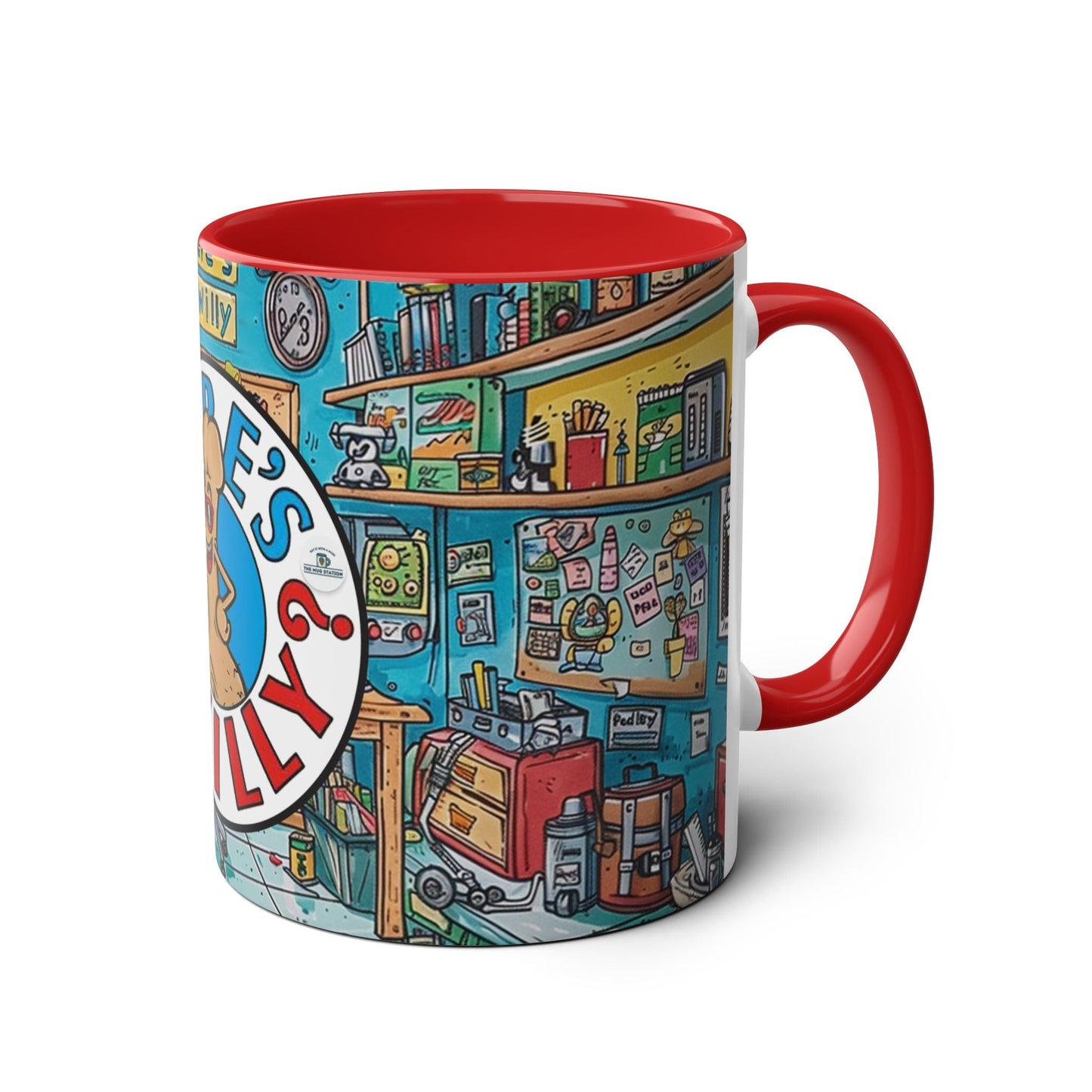 Funny  Where's Willy? Two-Tone Coffee Mug - Fun 11oz Collector's Cup for Quirky Gifts