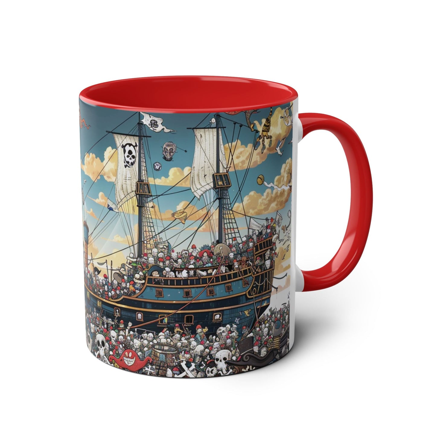 Funny Pirate Adventure Where is Willy? Two-Tone Coffee Mug - 11oz, Perfect for Fans of Nautical Themes and Fun Gatherings