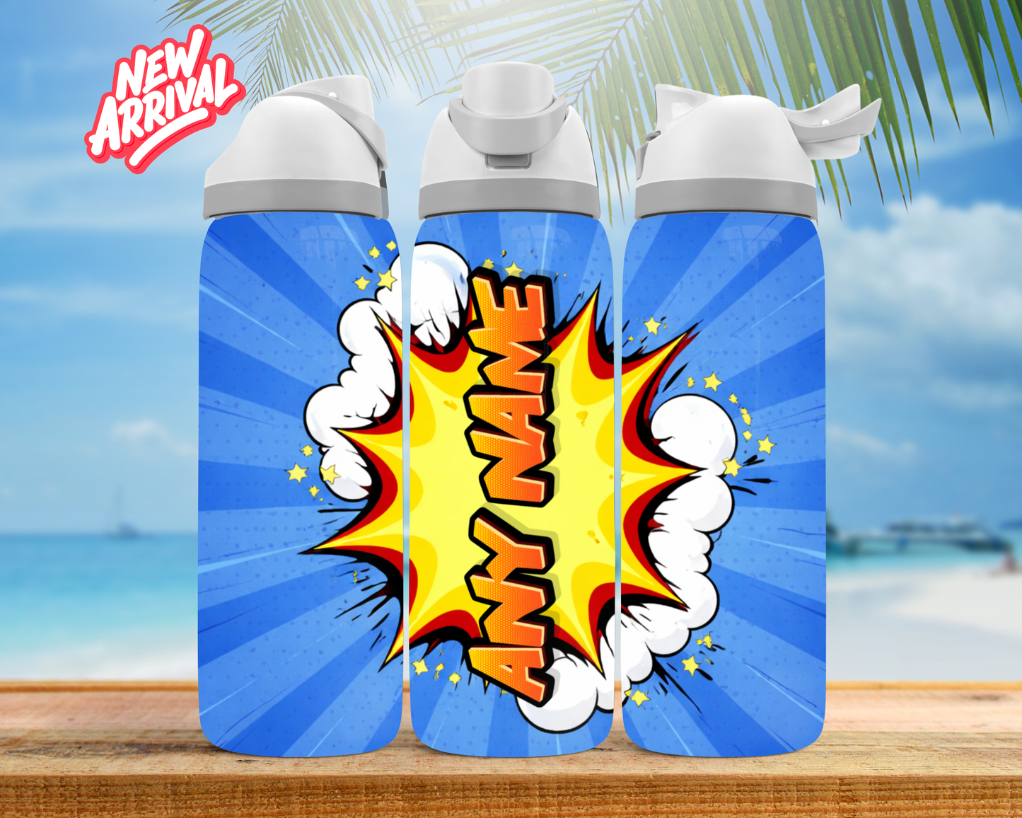 Personalised Comic Book Water Bottle | 24oz Owala Style