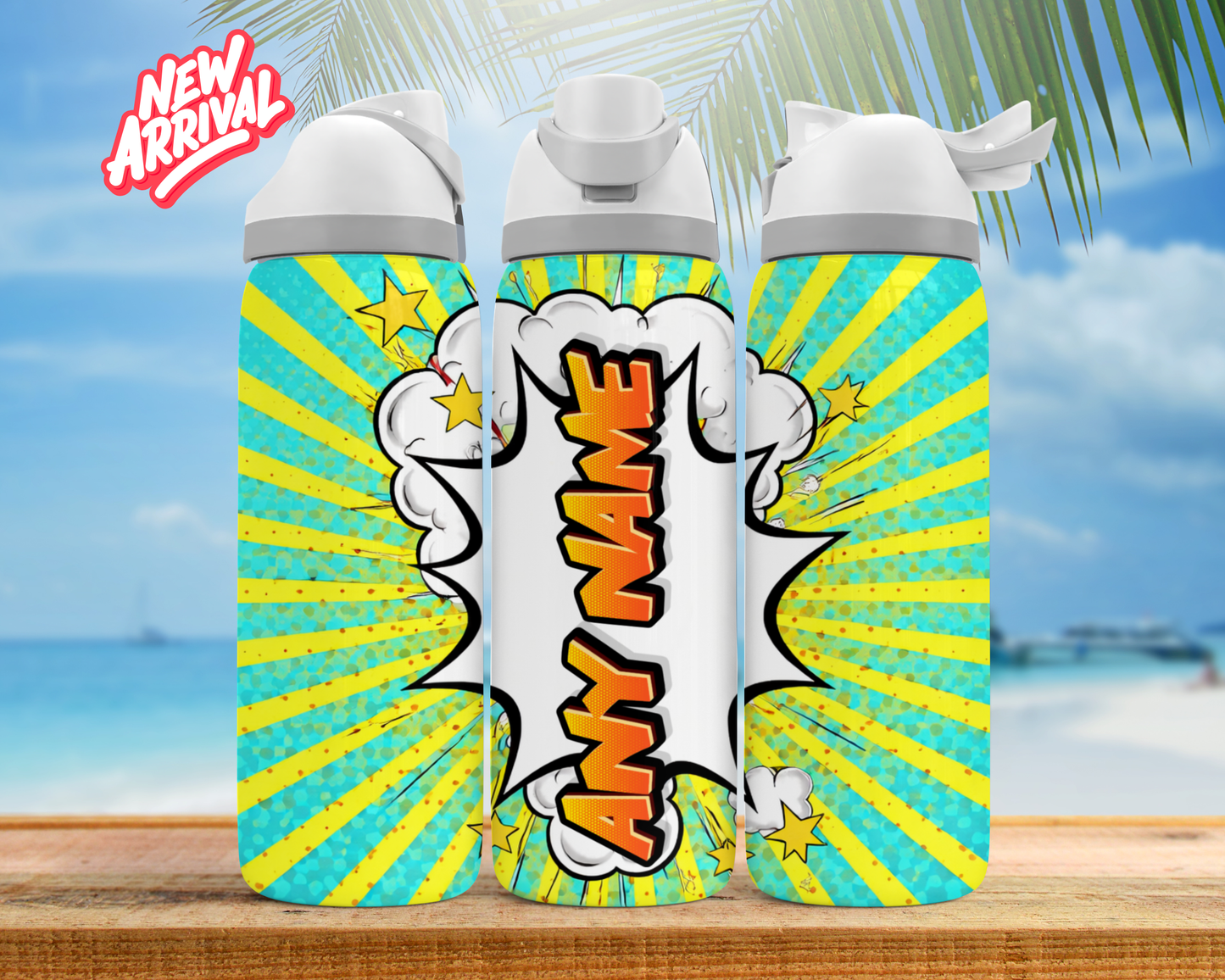 Personalised Comic Book Water Bottle | 24oz Owala Style