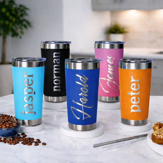 Personalised Insulated Coffee Mug Travel Cup Laser Engraved Double Walled 500ml