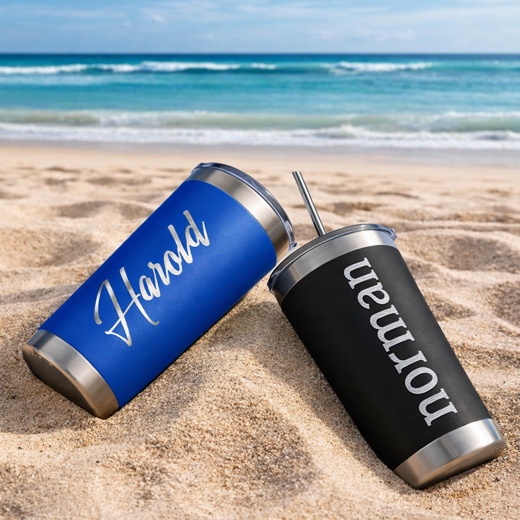 Personalised Insulated Coffee Mug Travel Cup Laser Engraved Double Walled 500ml