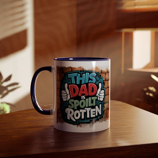 Funny Two-Tone Coffee Mug for Spoilt Dads | Perfect Gift for Father's Day & Birthdays