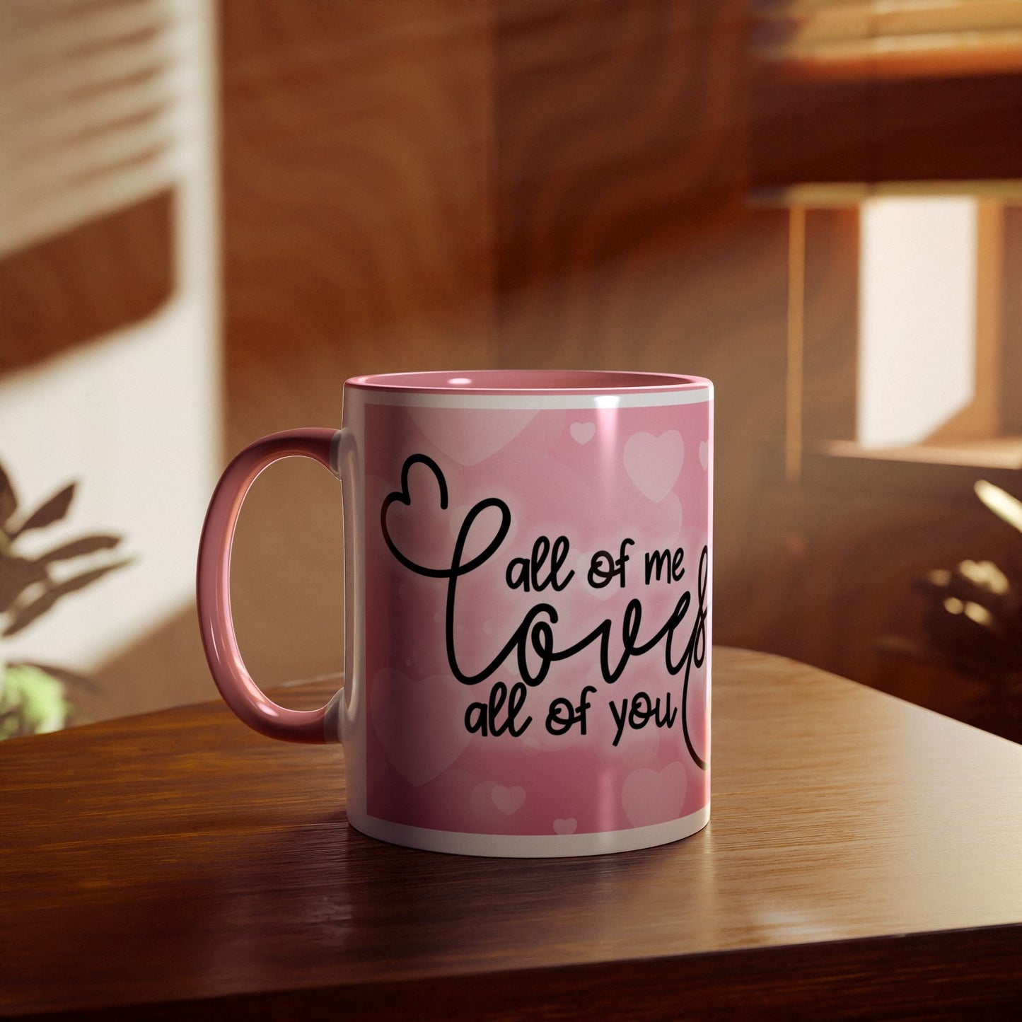 All of Me Loves You Two-Tone Coffee Mug - Perfect for Valentine's Day & Romantic Gifts