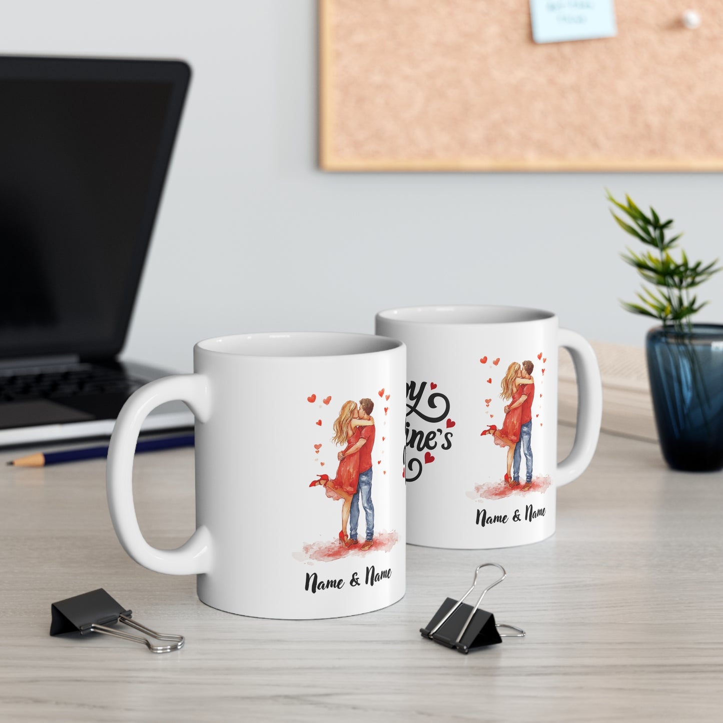 Personalised Valentine's Day Mug with Custom Names - Unique Gift for Your Loved One