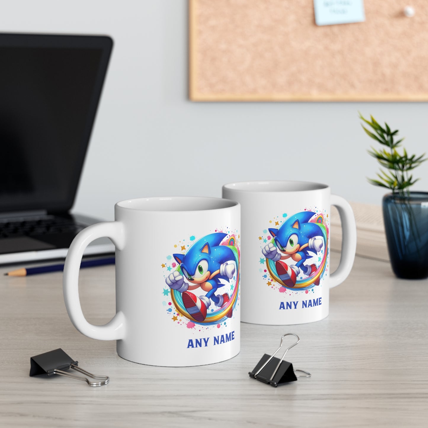 Sonic Mug with Personalised Name – Perfect Gift for Kids