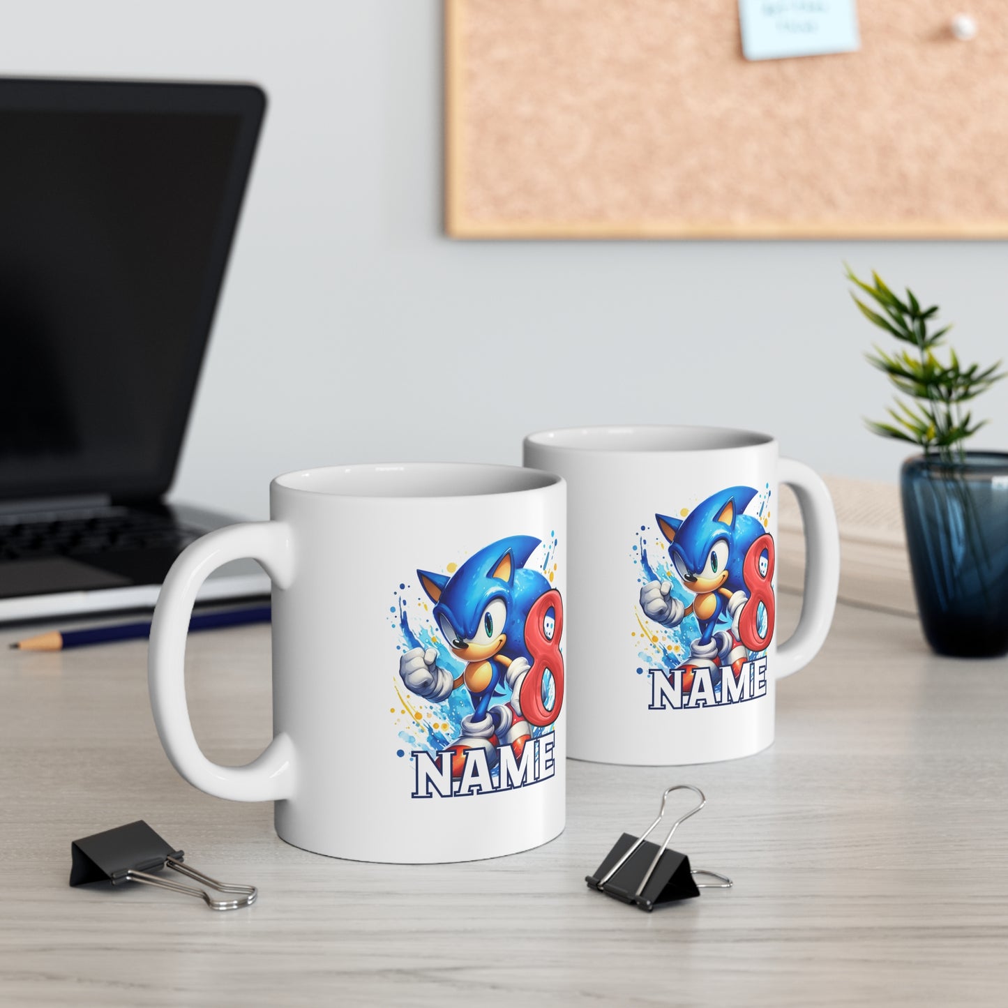 Sonic Birthday Mug – Customised with Name & Year for a Special Day