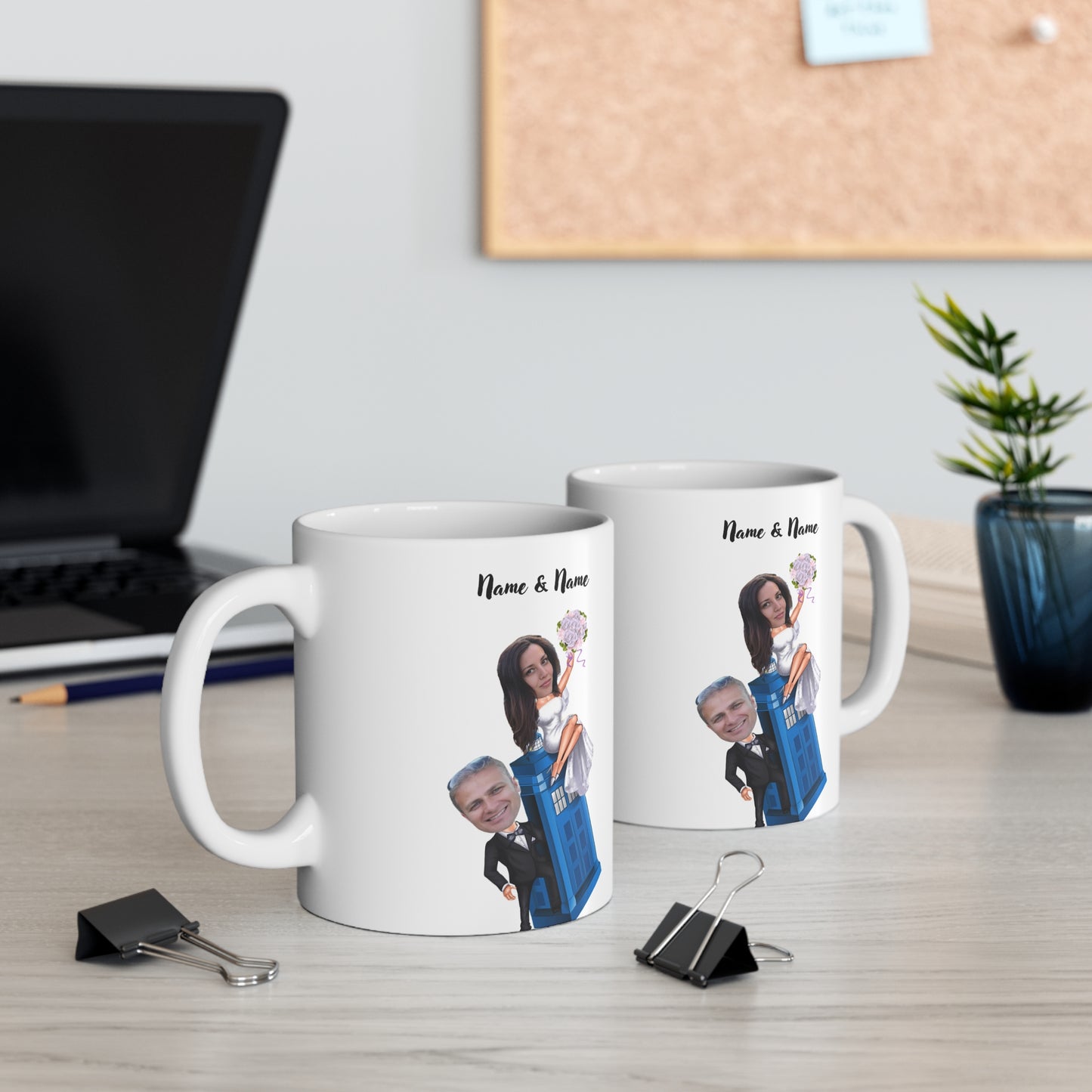 Customised Happy Valentine's Day Mug - Perfect Gift for Couples- Caricature Your Photos