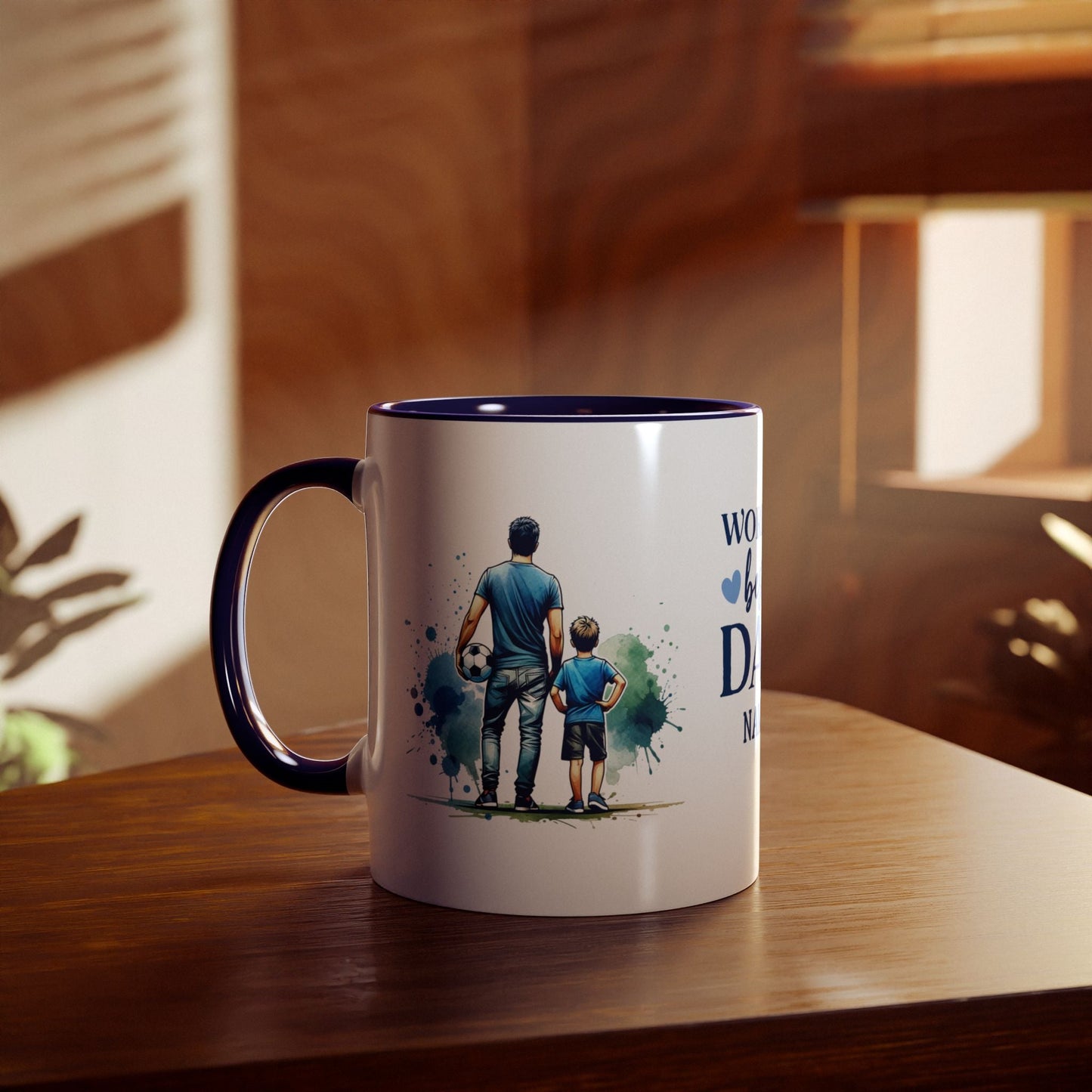 Personalised Two-Tone Coffee Mug for Dad - 'World's Best Dad' Design