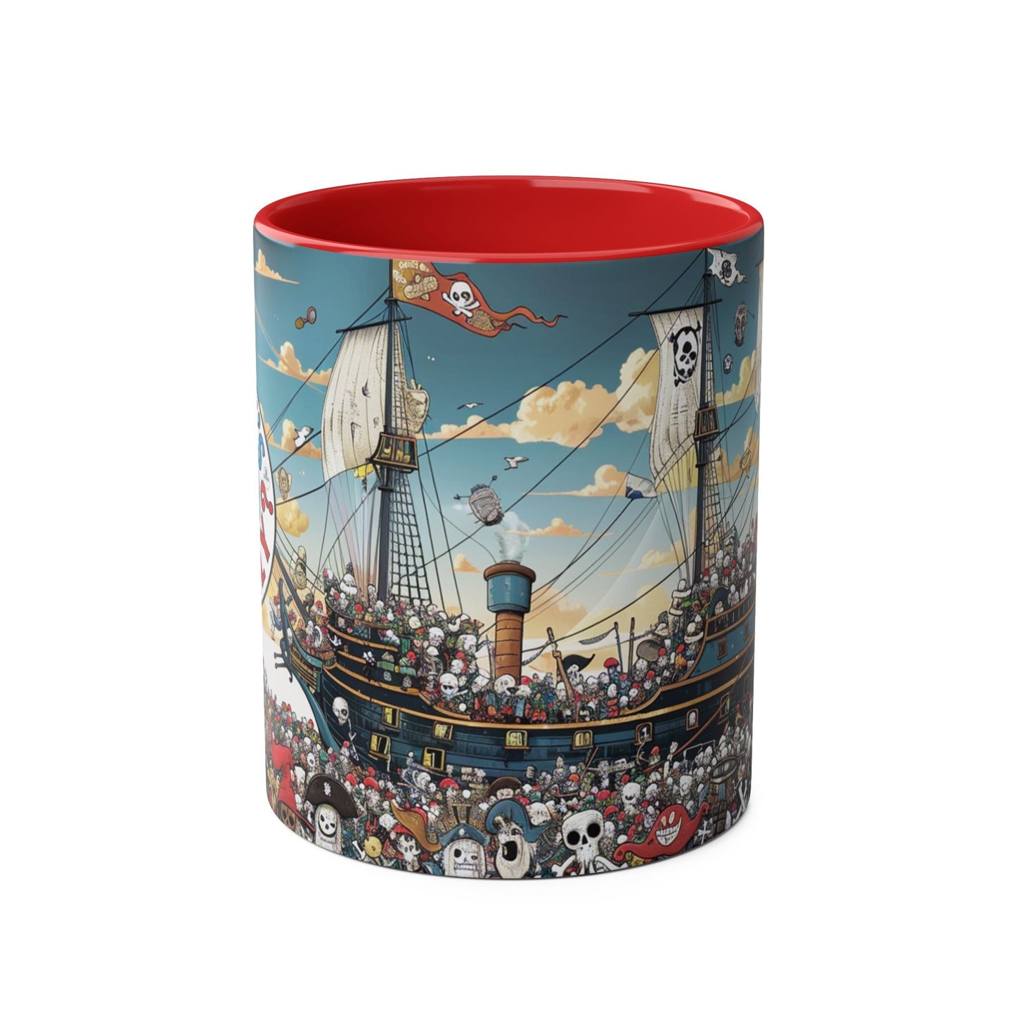 Funny Pirate Adventure Where is Willy? Two-Tone Coffee Mug - 11oz, Perfect for Fans of Nautical Themes and Fun Gatherings