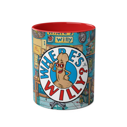 Funny  Where's Willy? Two-Tone Coffee Mug - Fun 11oz Collector's Cup for Quirky Gifts