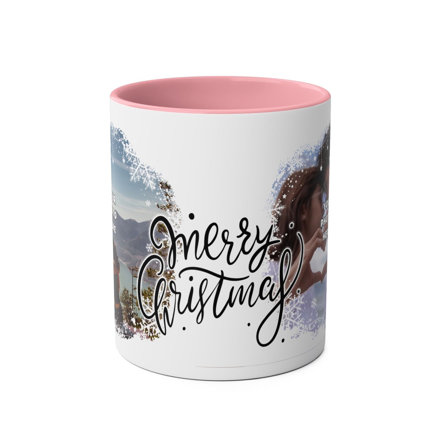 Personalised Two-Tone Christmas Coffee Mug - 11oz, Custom Photo Mug