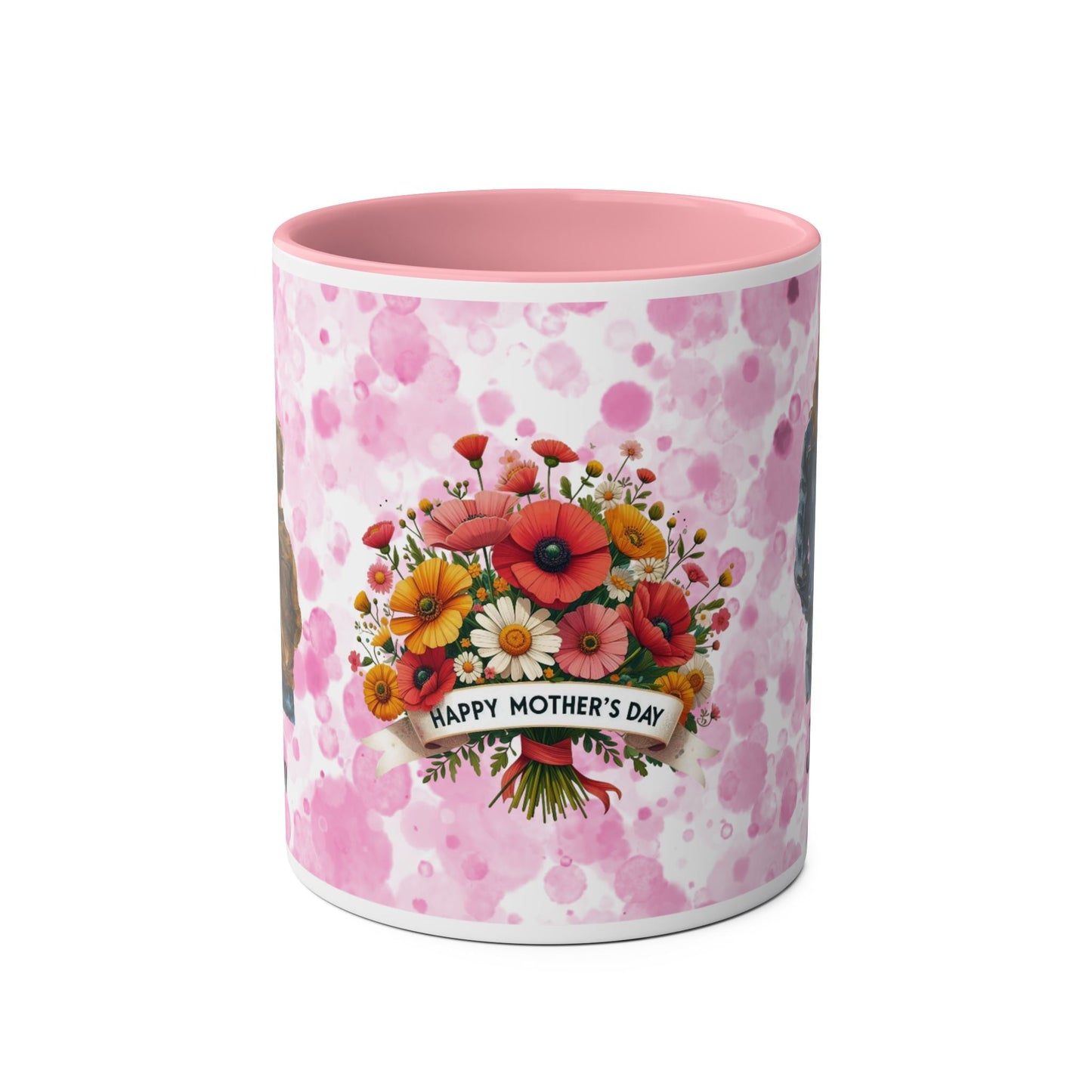 Personalised Mother's Day Two-Tone Coffee Mug - Floral Design