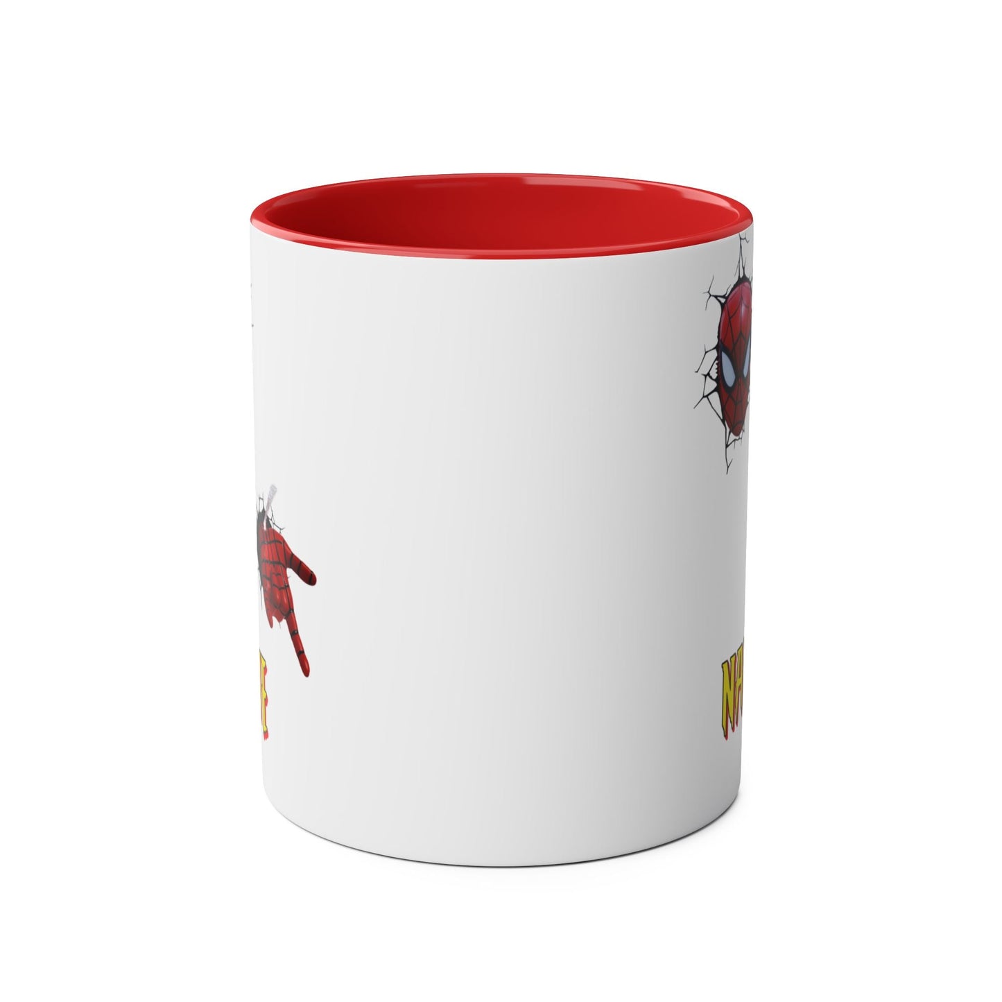 Personalised Two-Tone Spider-Man Coffee Mug, 11oz - Custom Names & Fun Design