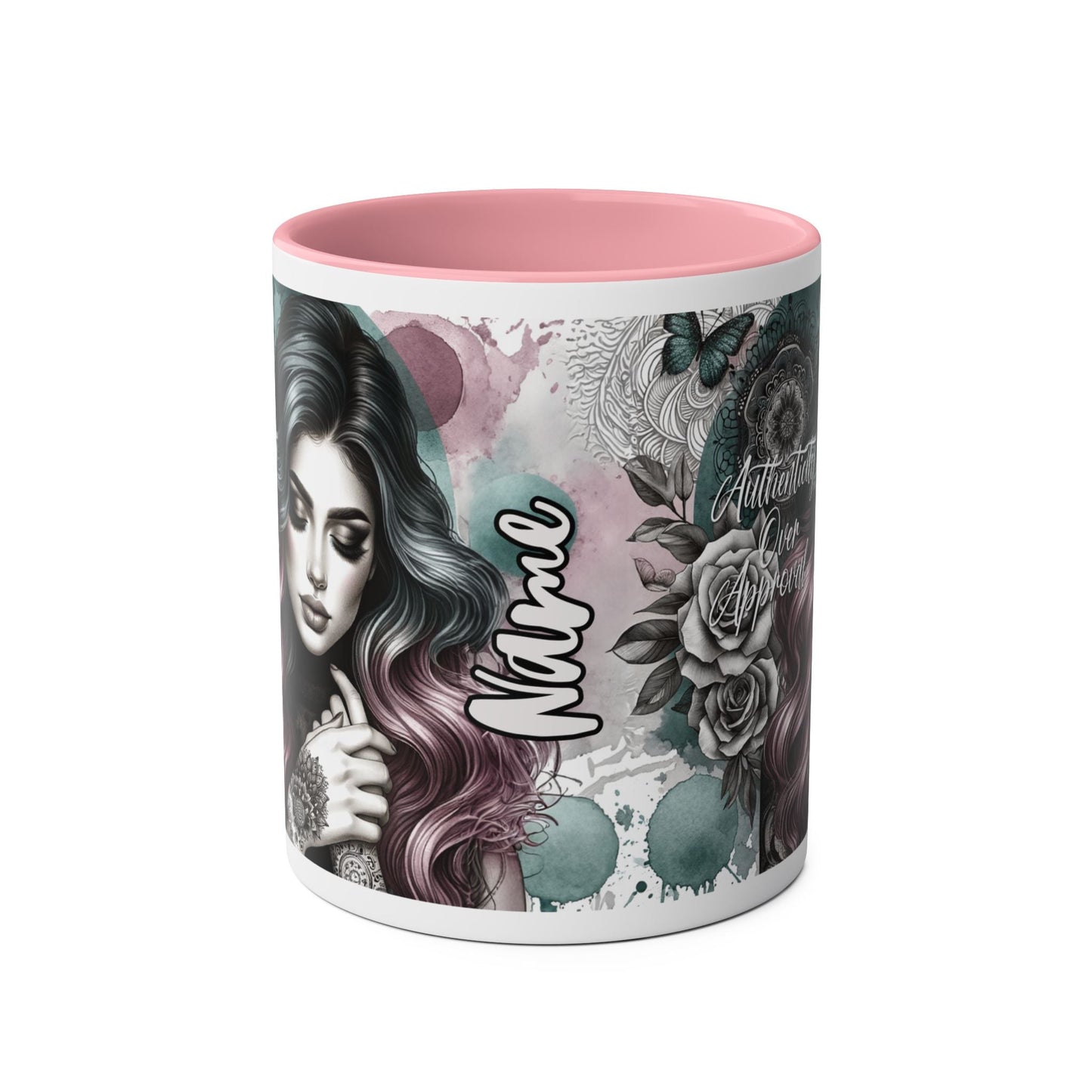 Artistic Two-Tone Coffee Mug – 11oz | Authenticity Over Approval Design