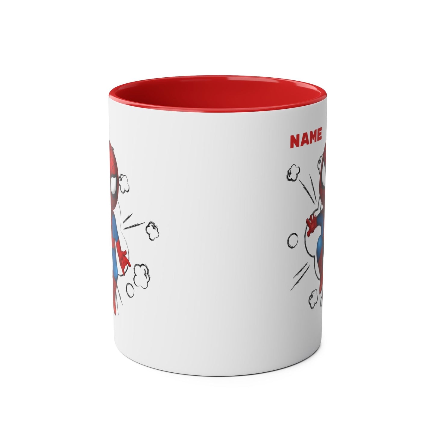 Personalised Spiderman Two-Tone Coffee Mug - Fun, Customizable 11oz Mug for Kids and Fans