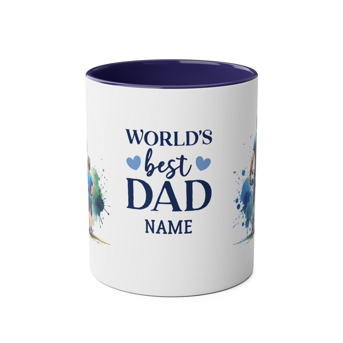 Personalised Two-Tone Coffee Mug for Dad - 'World's Best Dad' Design