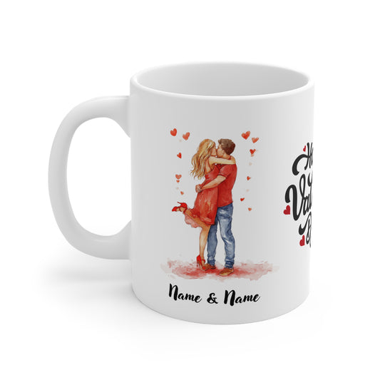 Personalised Valentine's Day Mug with Custom Names - Unique Gift for Your Loved One