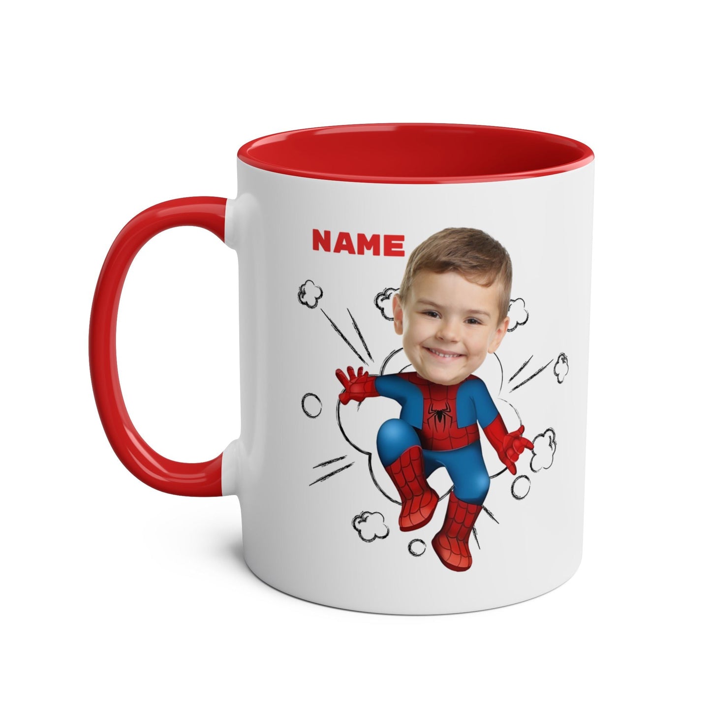 Personalised Superhero Coffee Mug - Fun Two-Tone 11oz Gift for Kids