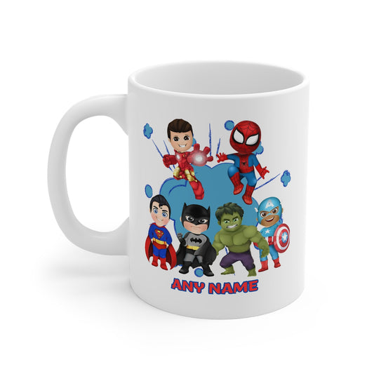 Personalized Superhero Mug - 11oz Fun Coffee Cup for Kids