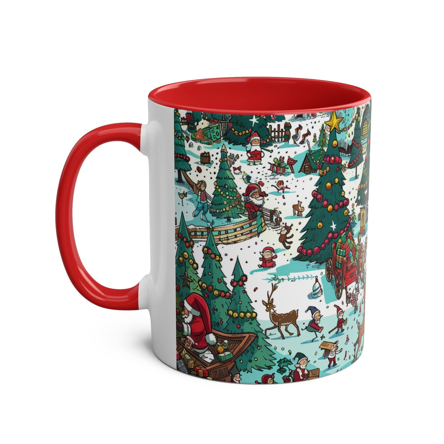 Funny Festive Two-Tone Coffee Mug - 11oz Holiday Cheer Design Where is Willy?