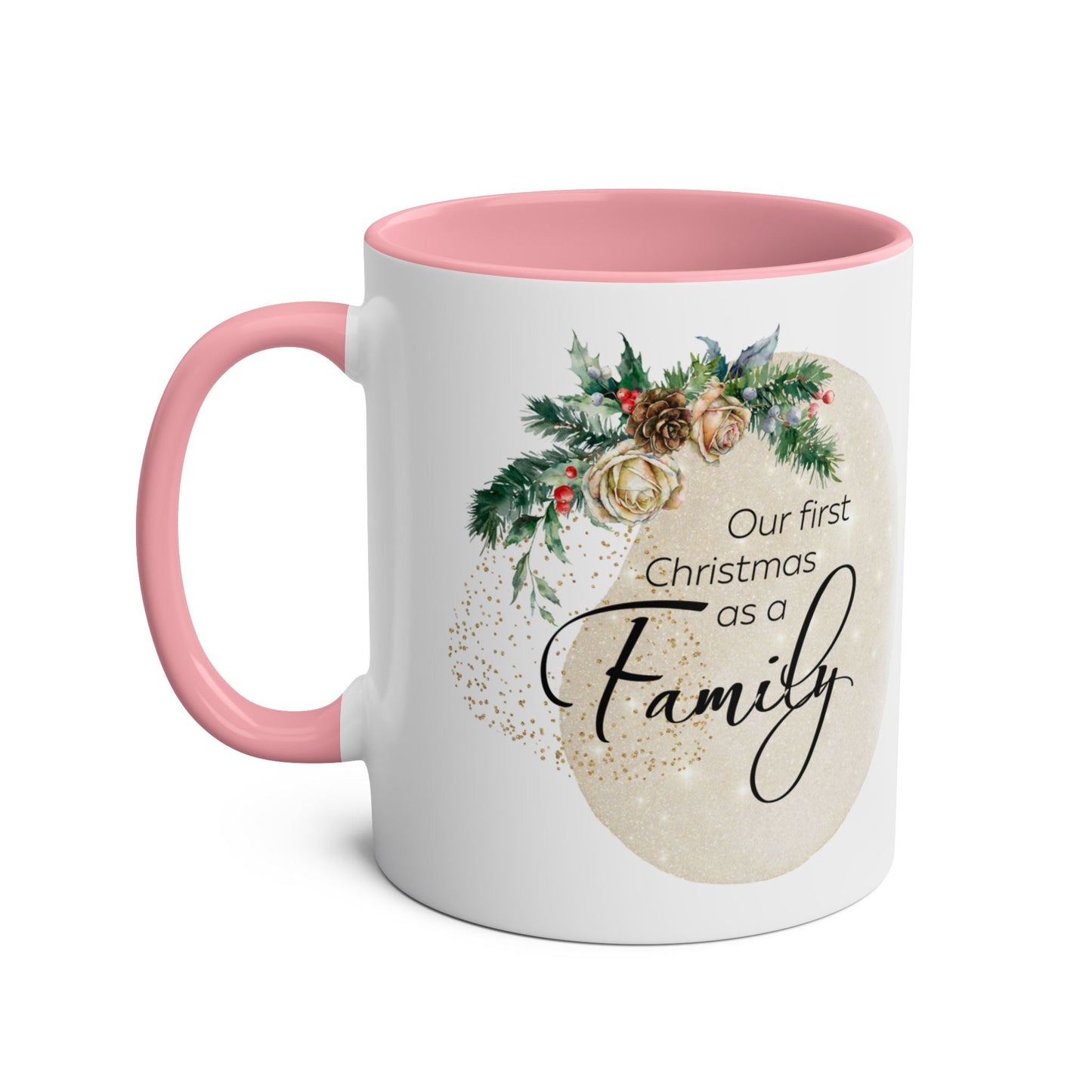 Our First Christmas as a Family Two-Tone Coffee Mug - 11oz Holiday Gift