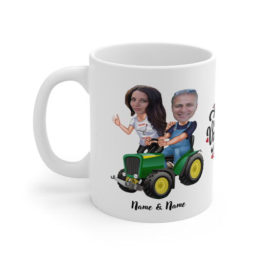 Customised Happy Valentine's Day Mug - Perfect Gift for Couples- Caricature Your Photos-Farm Farme