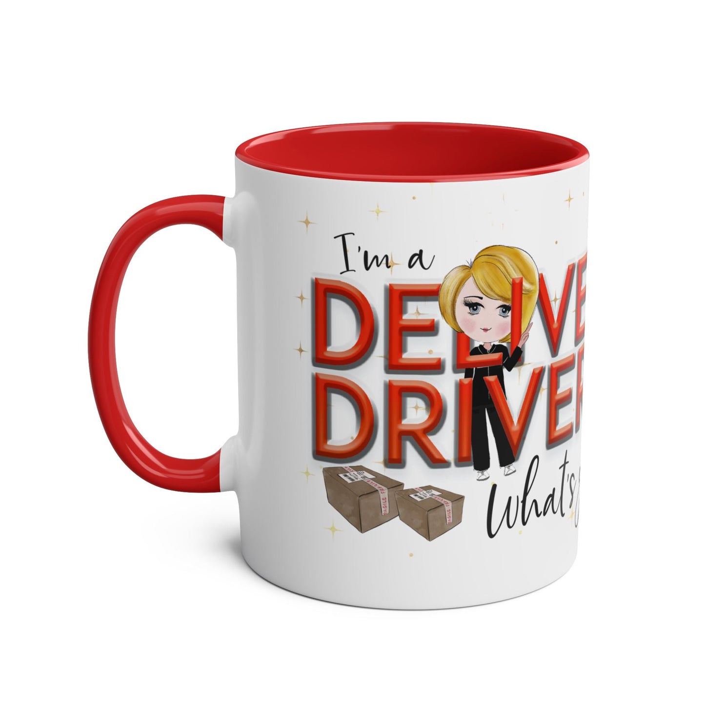 Unique Two-Tone Coffee Mug for Delivery Drivers - "I'm a Delivery Driver, What's Your Superpower?" - 11oz Fun Mug Gift