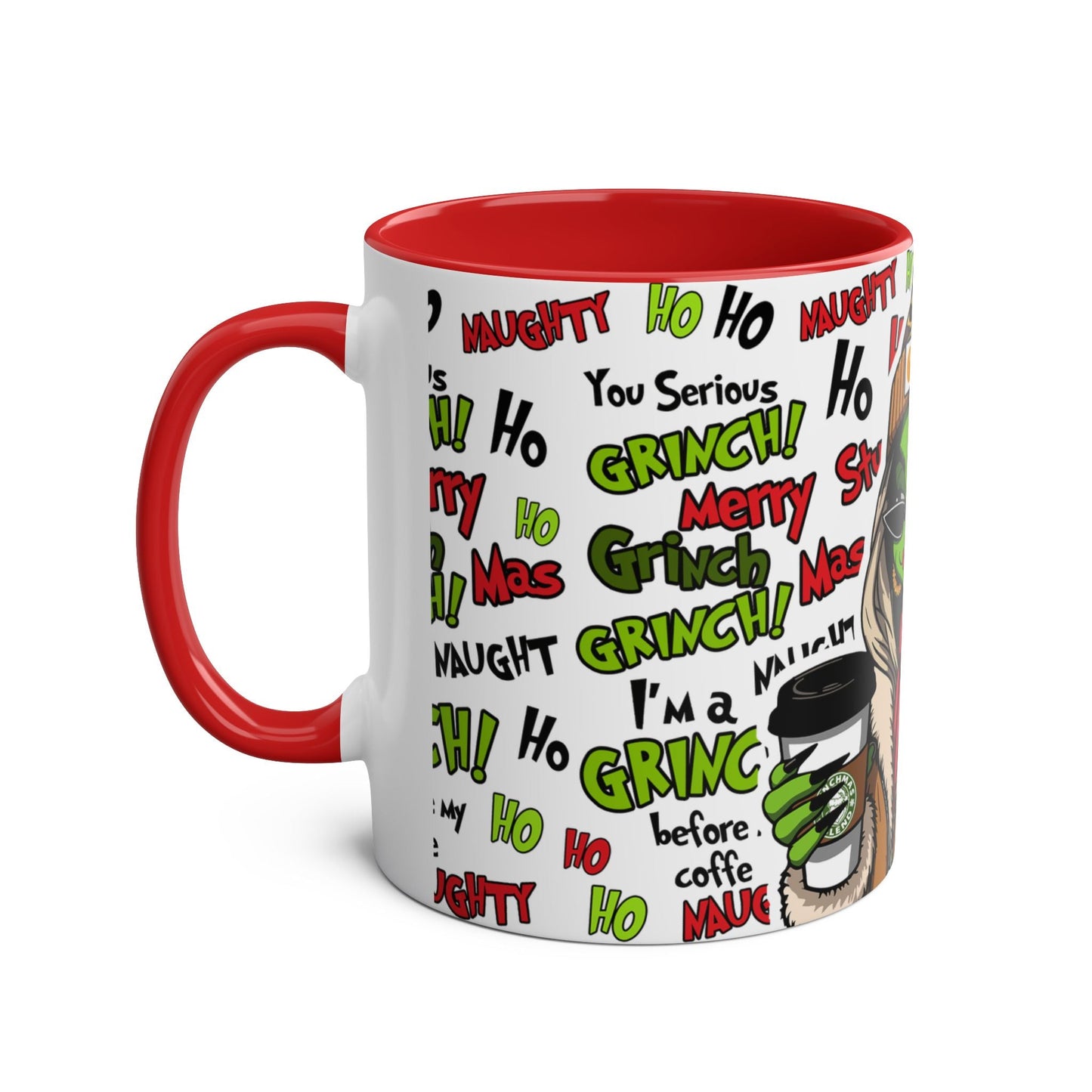 Festive Grinch Coffee Mug - 11oz Two-Tone Holiday Mug for Christmas Cheer