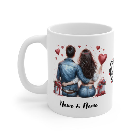 Personalised Valentine's Day Mug with Custom Names - Unique Gift for Your Loved One