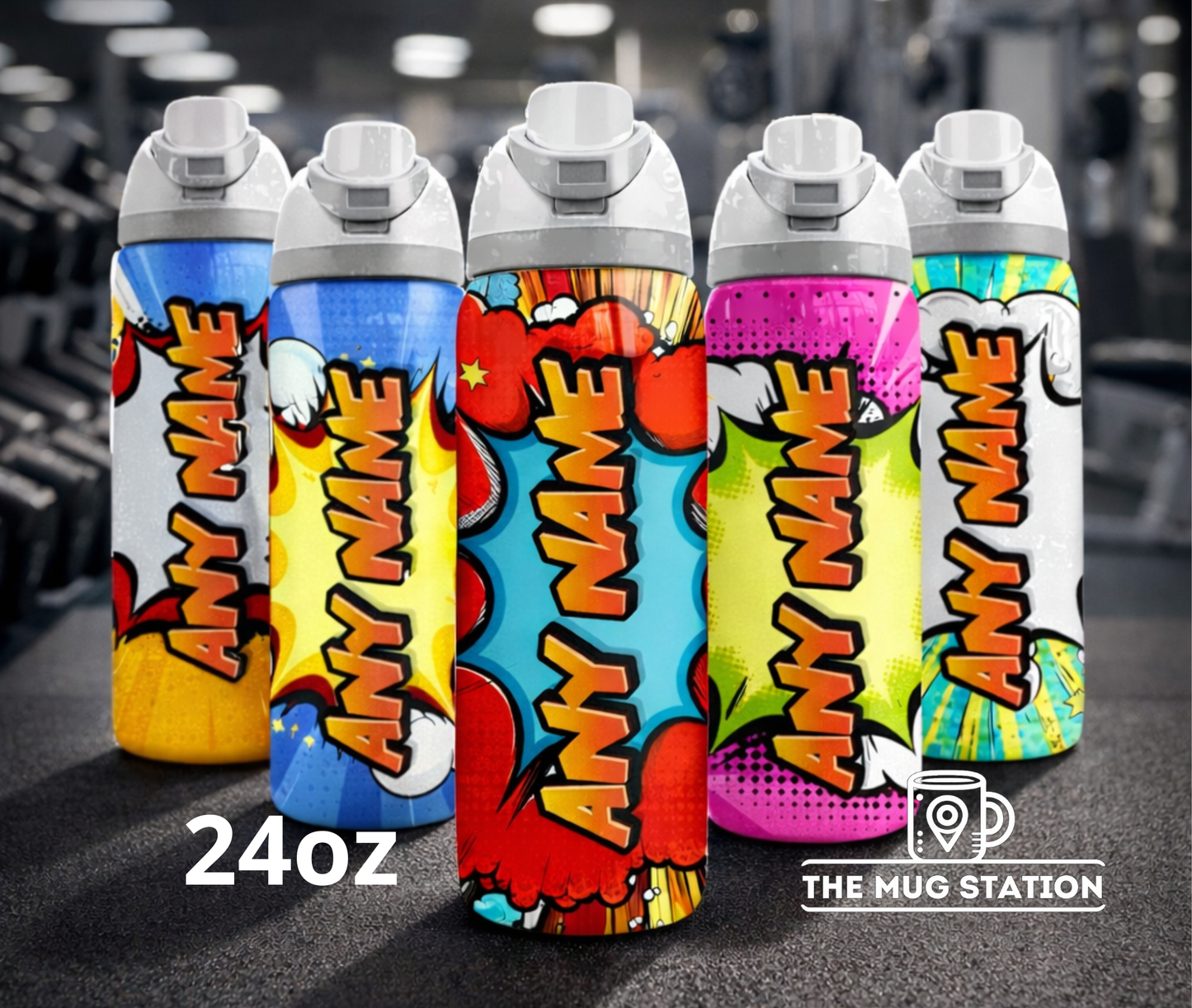 Personalised Comic Book Water Bottle | 24oz Owala Style