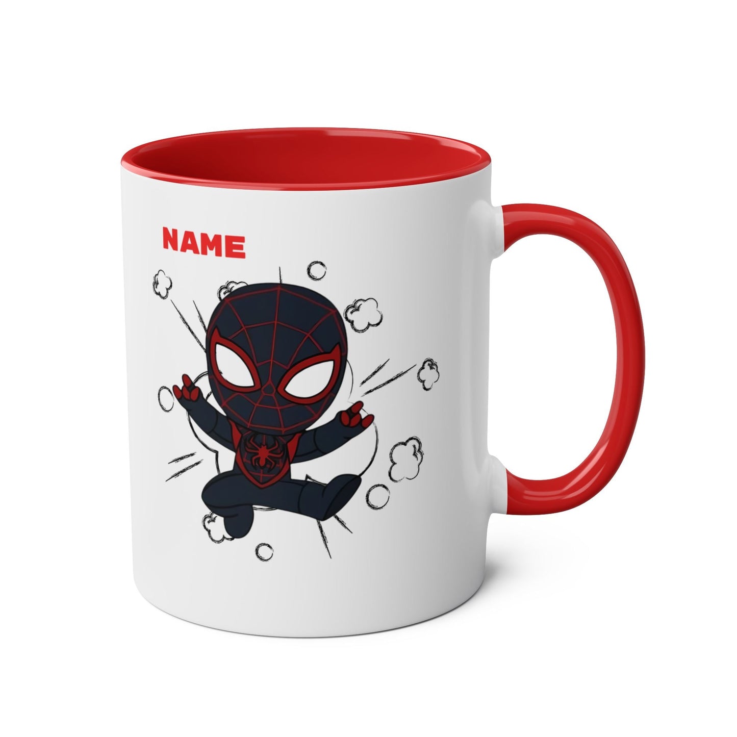 Personalised Superhero Two-Tone Coffee Mug - Fun Gift for Kids