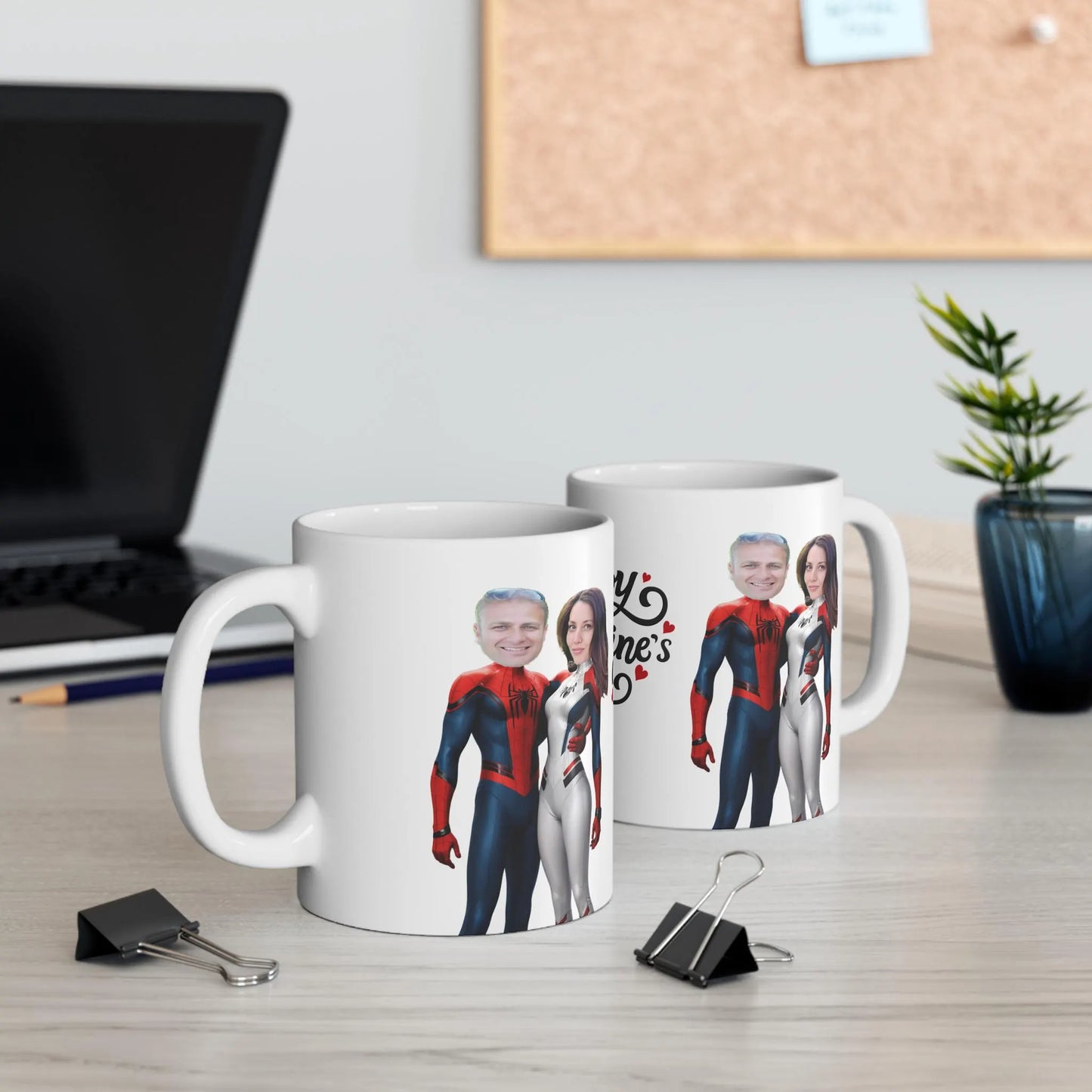 Superhero Couple Mug for Valentine's Day | Caricature with your Photos